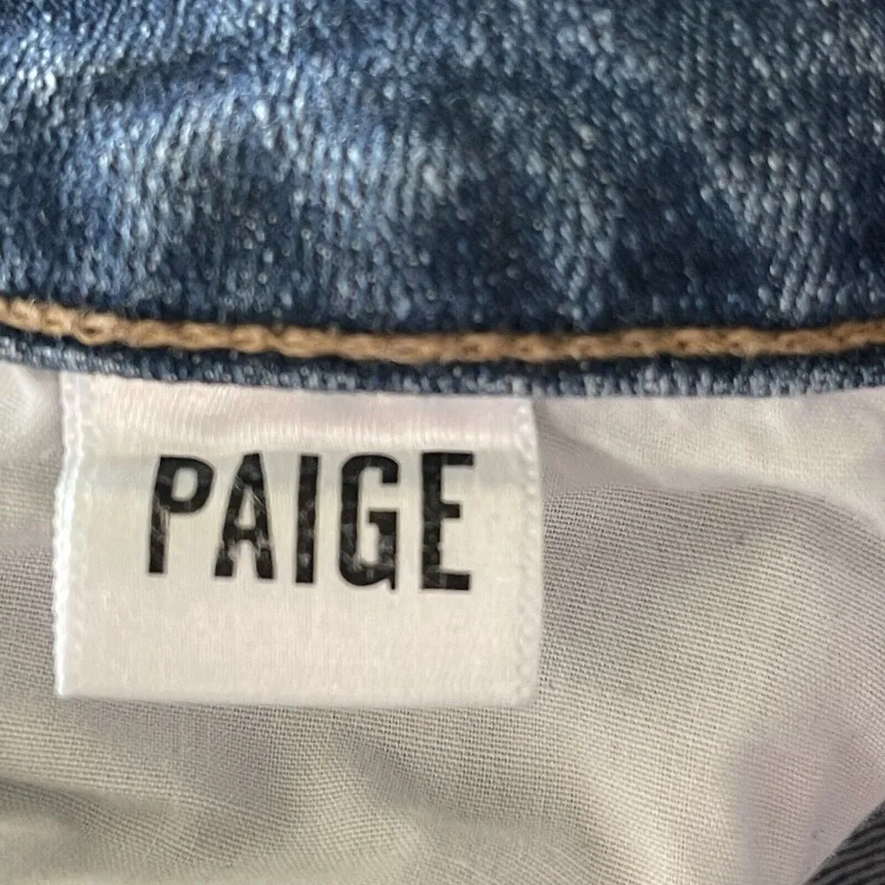 Paige SZ 27 Verdugo Crop Jeans Low-Rise Stretch 5-Pocket Whiskered Zip-Fly Blue - Image 11