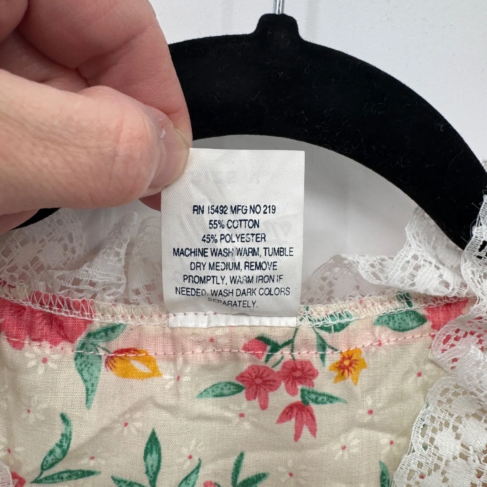 Vintage Private Moments‎ Pearl Snap House Dress Medium White Floral Cotton Blend - Image 8