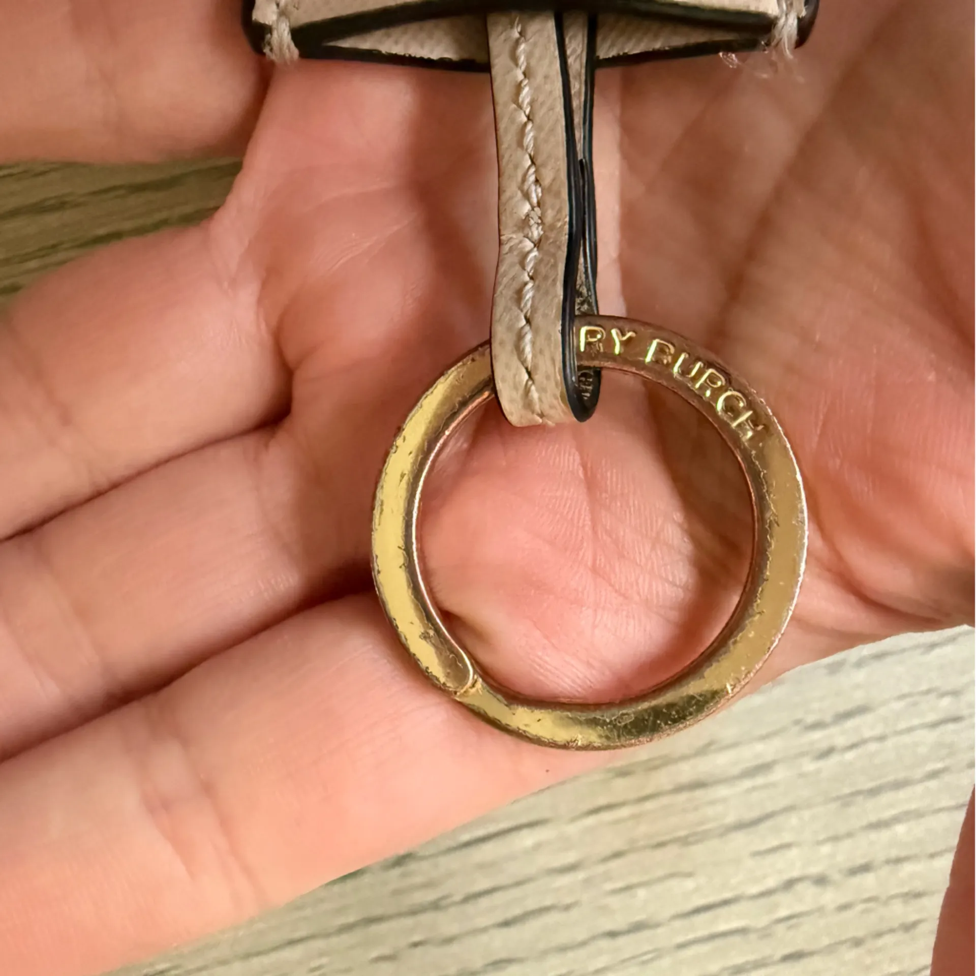 Tory Burch Leather Keychain Bag Charm Gold Tone Hardware - Image 6