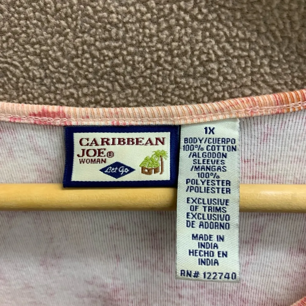 B03-Women's Caribbean Joe Blouse, 1X, Coral Y2K - Image 3