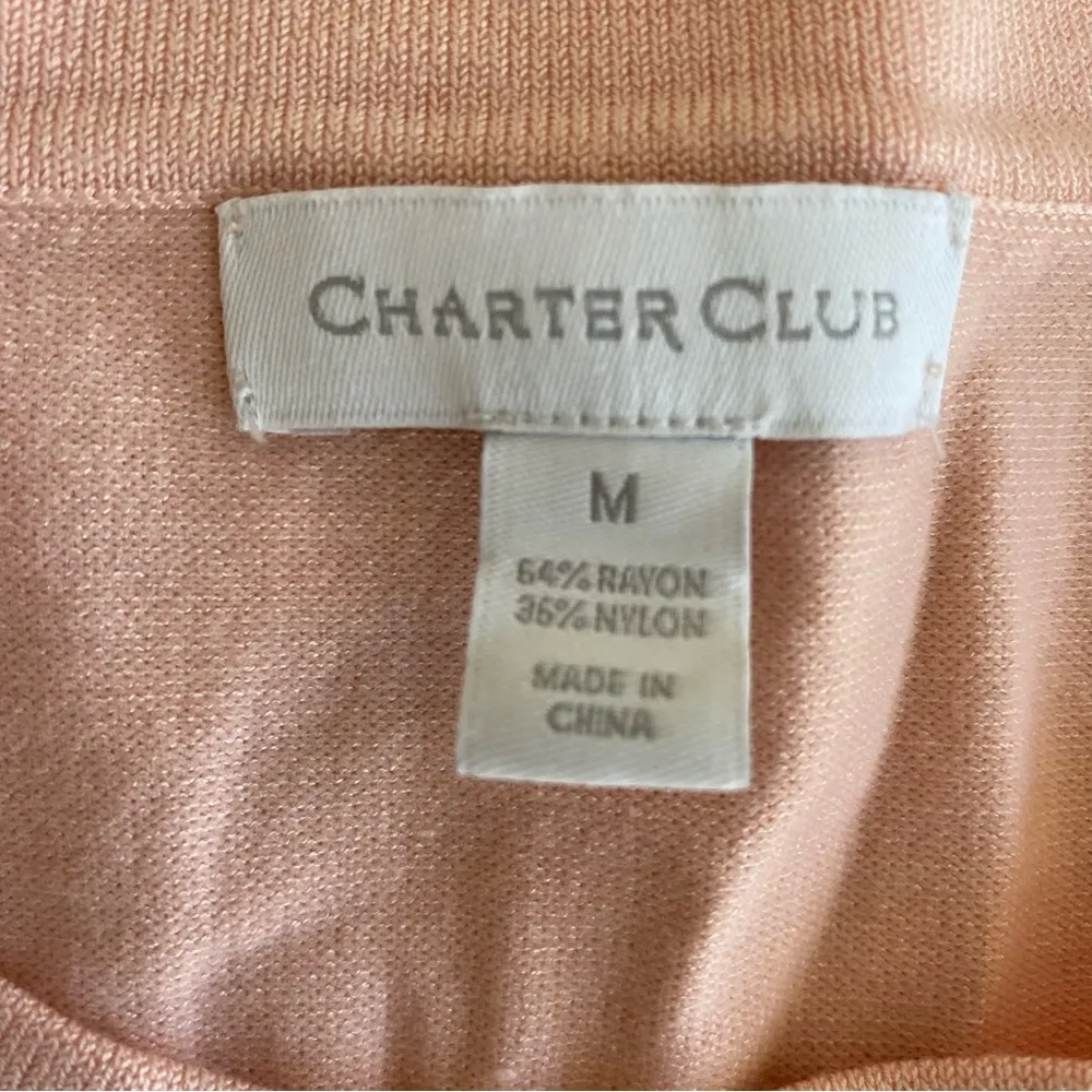 Charter Club  Light Orange Crew Neck Long Sleeve Women Size M Button Cardigan - Image 11