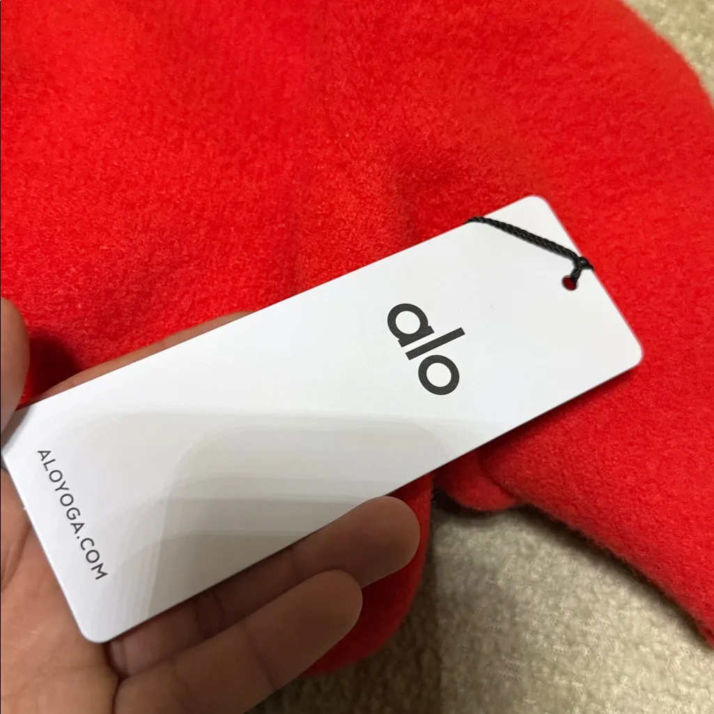 ALO yoga Snuggle Up Sweater Cropped Cardigan bright red - Image 6