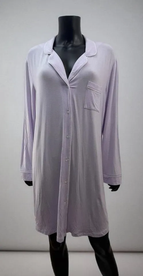 Maison Jules Lavender Sleep Shirt Nightgown Button Front Women XL - Image 1