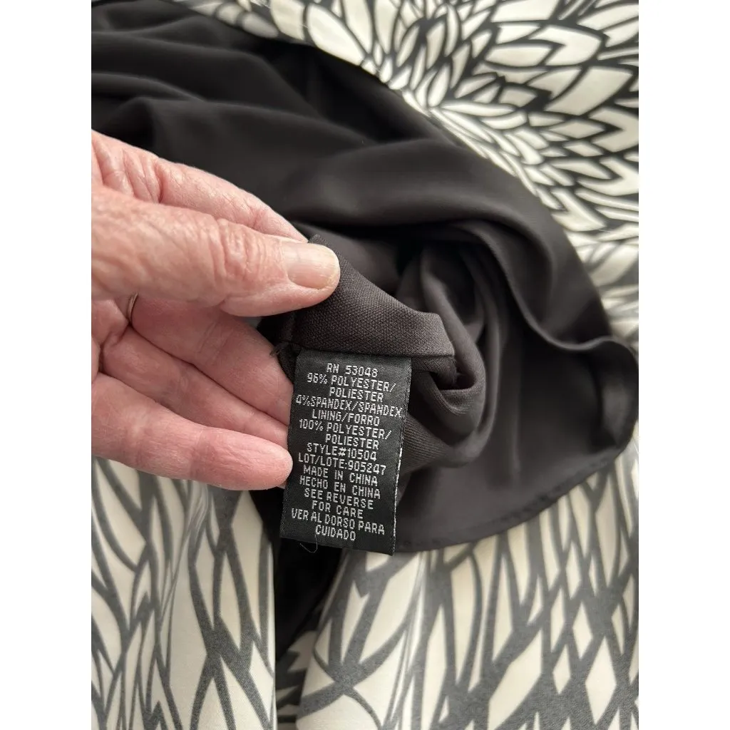 Morgan & Co Black White Halter Mermaid Gown Criss Cross Back Special Occassion S - Image 14