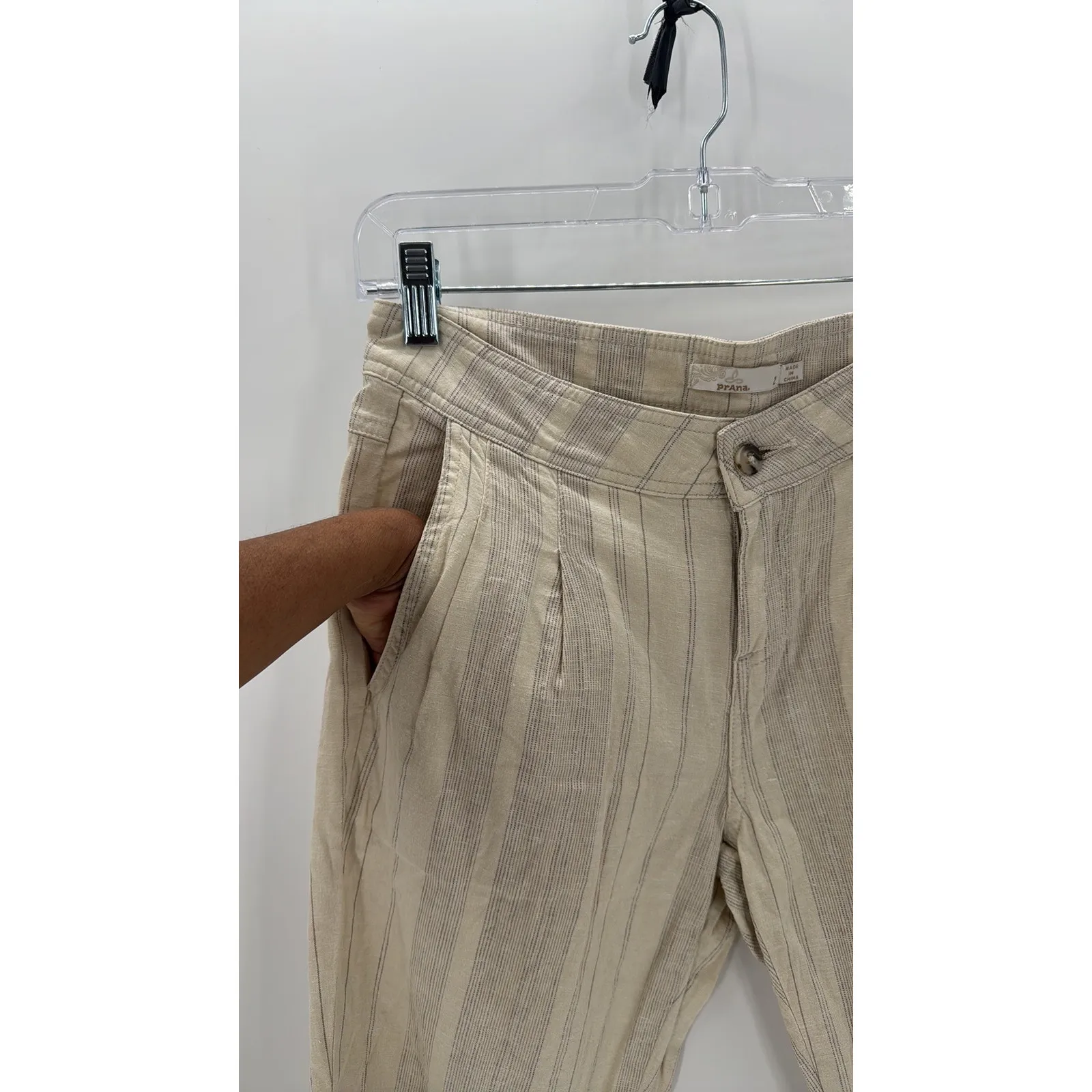 Prana Kickin It Jogger Stone Stripe size 2 cotton festival casual coastal - Image 6