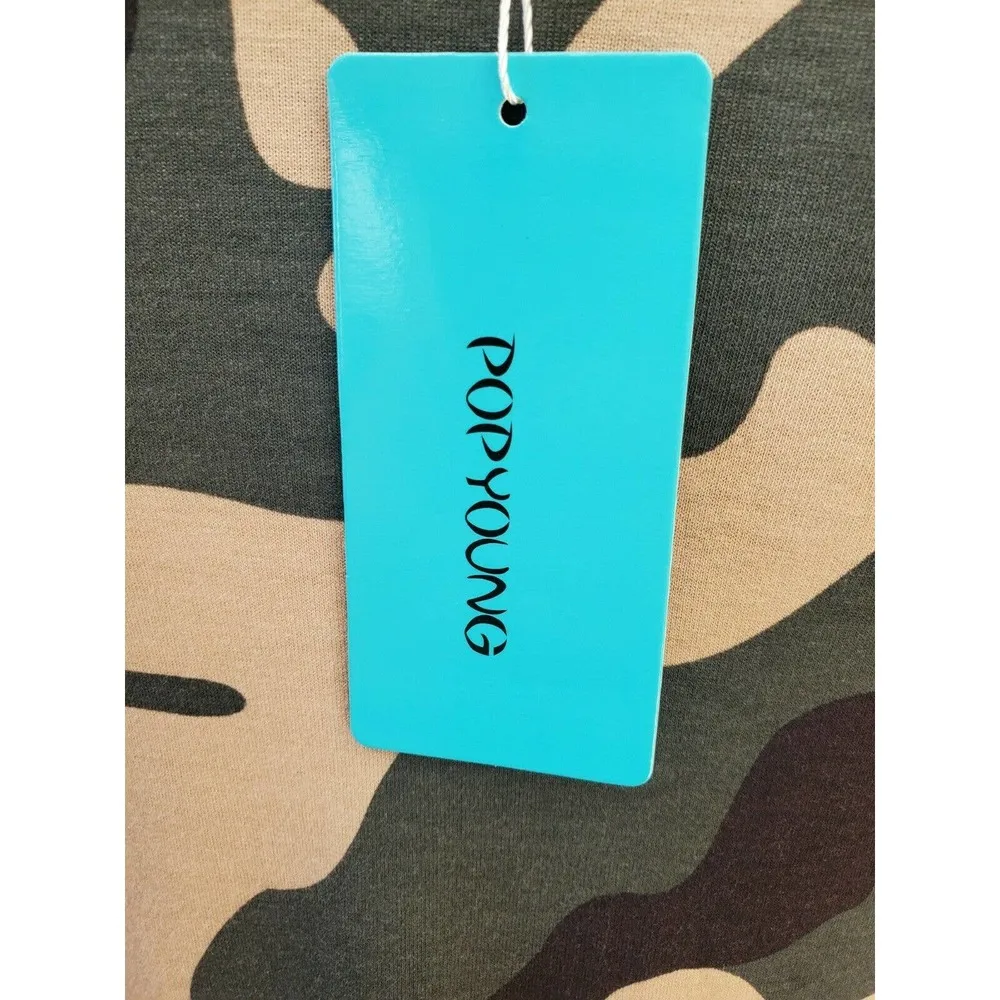 Popyoung Women Multicolor Rayon Round Neck Long Sleeve Knee Length Dress Size S - Image 8