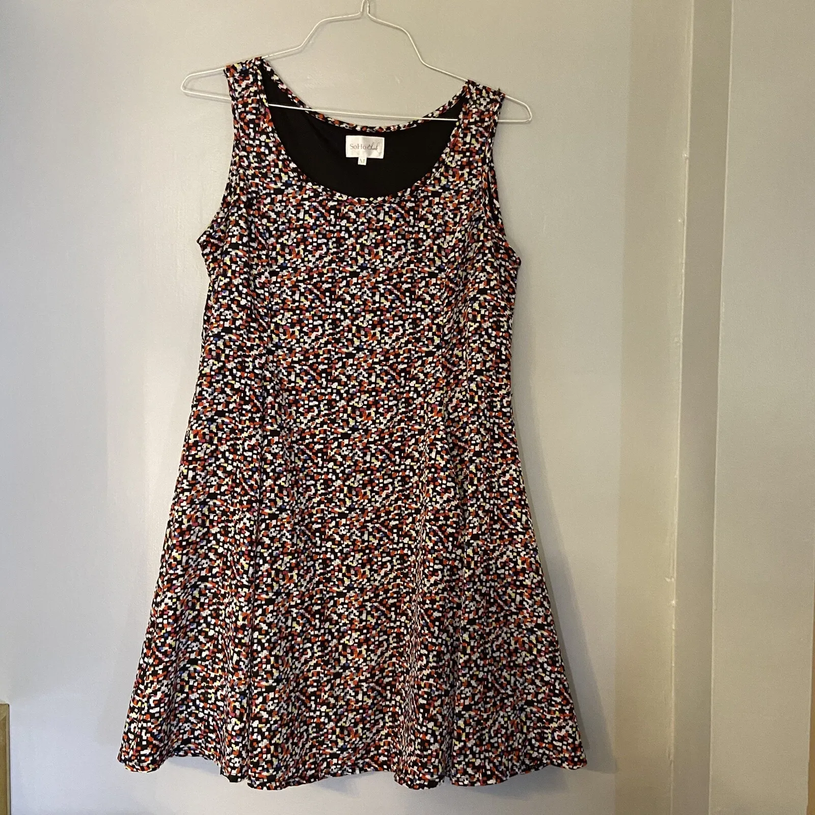 Soho Chick sleeveless dress geometric funky print size medium M - Image 2