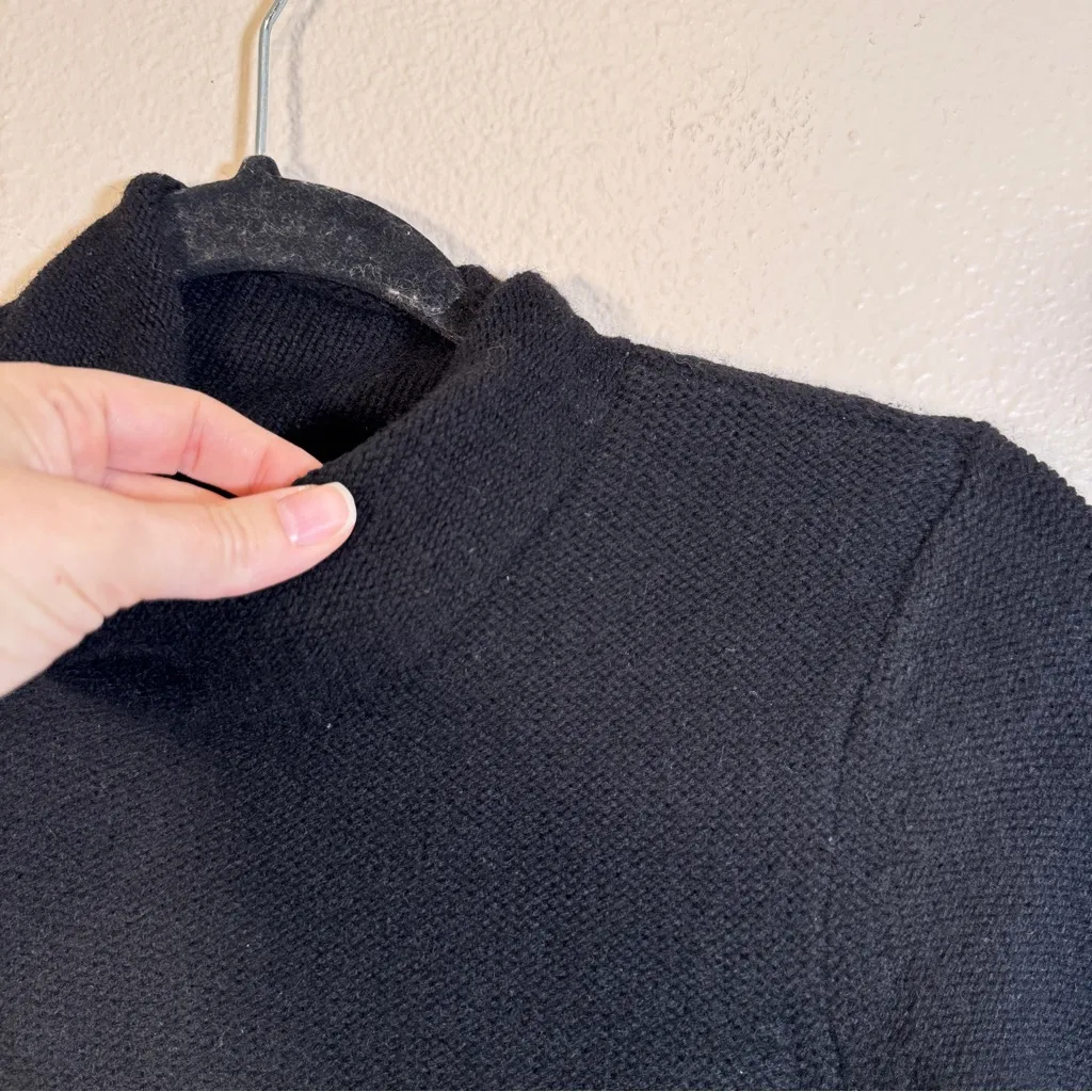 Joie Black Cashmere Wool Sweater Dress Womens S Natural Fibers Sustainable Mini - Image 7