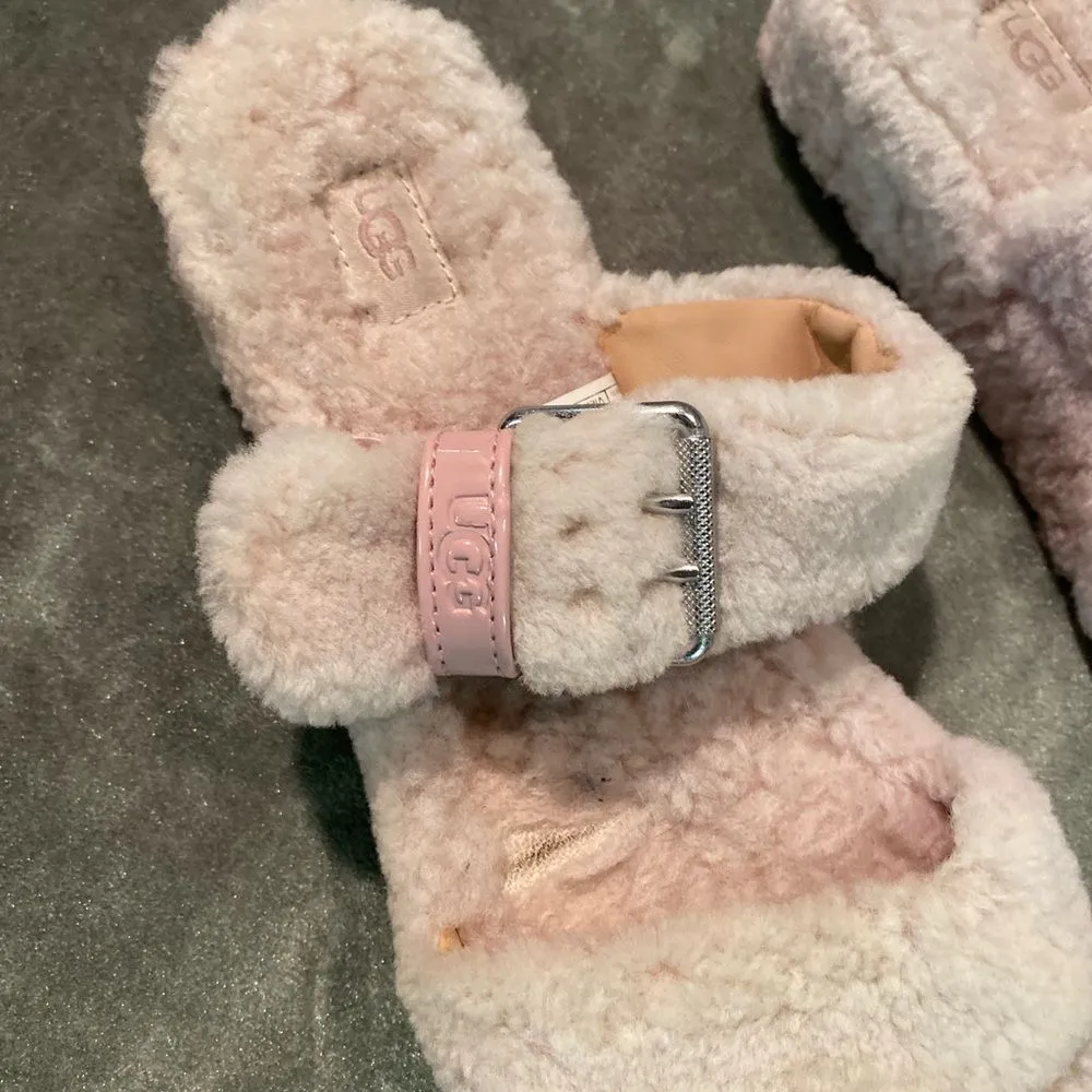 #170 UGG Fluffy Pink Ombre Sandals - Image 9