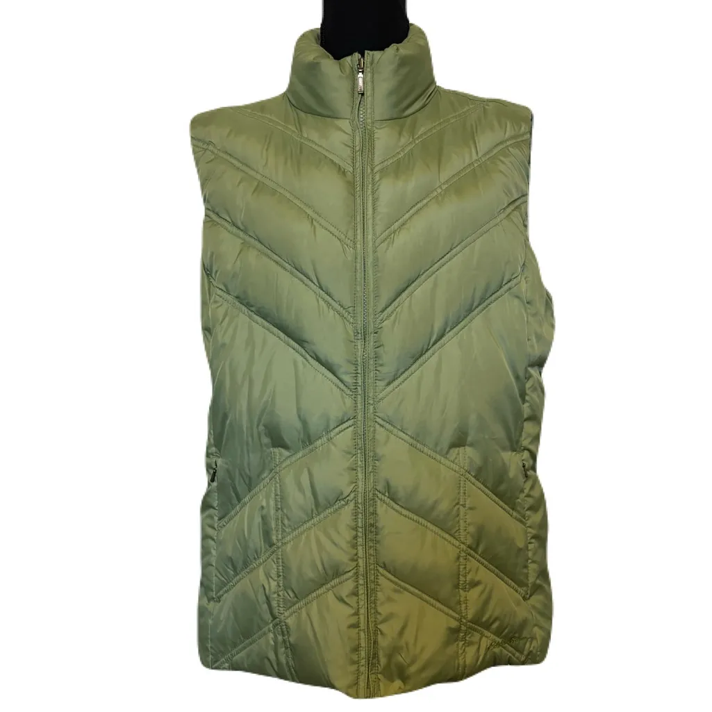 Eddie Bauer Women’s Goose Down Light Green Puffer Vest Sz XL Gorpcore Outdoor - Image 7