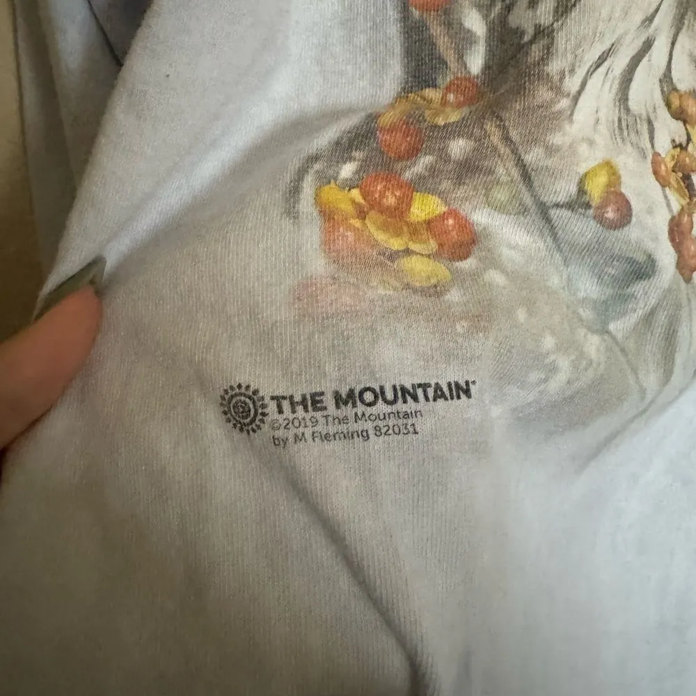 The Mountain‎ Graphic Snow White Owl Long Sleeve T-Shirt Sz L Light Blue/Grey - Image 3