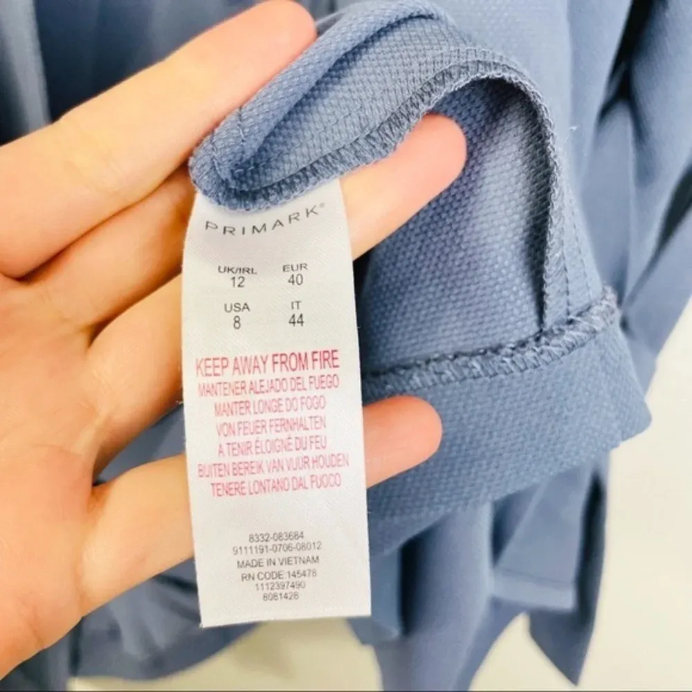 PRIMARK Blue Lightweight Waterfall Cardigan‎ Kimono Size 8 - Image 5