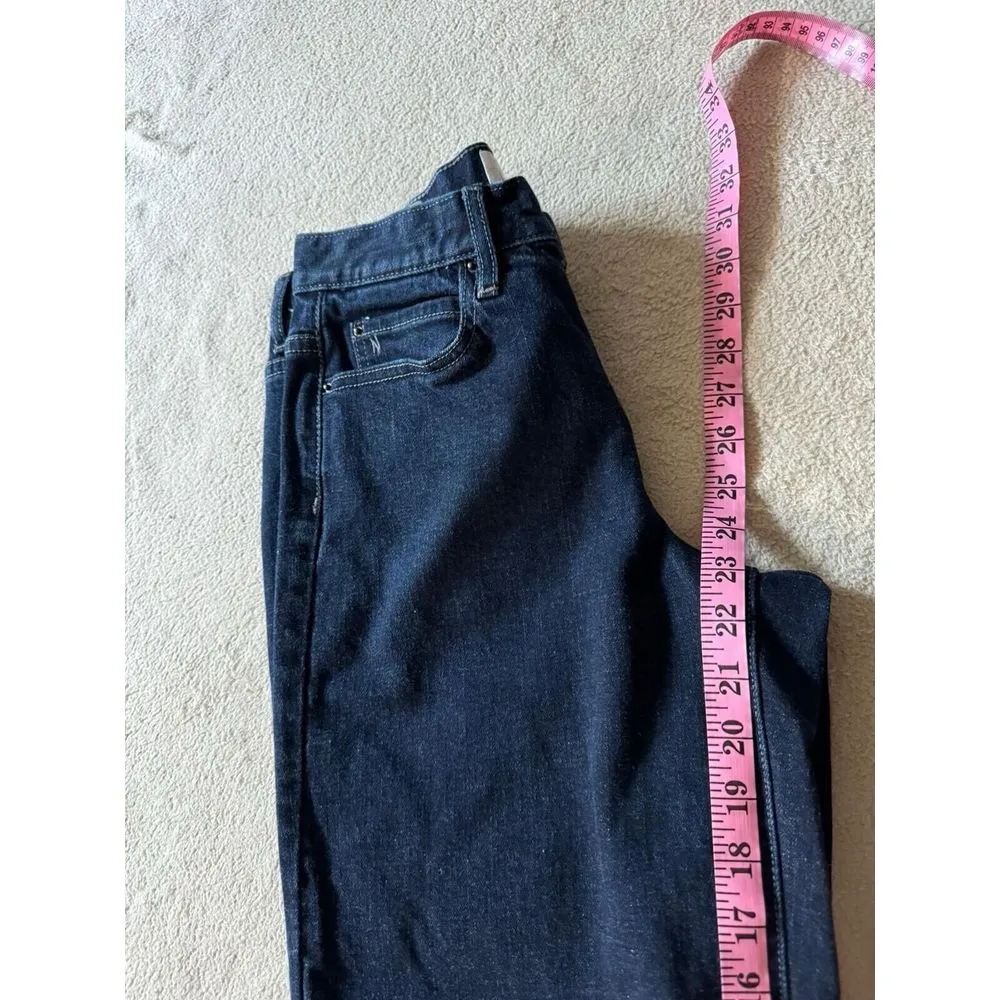 ARTELIER Nicole Miller Sullivan Dark Wash Wide Leg Crop Raw Hem Denim Jeans 26‎ - Image 10