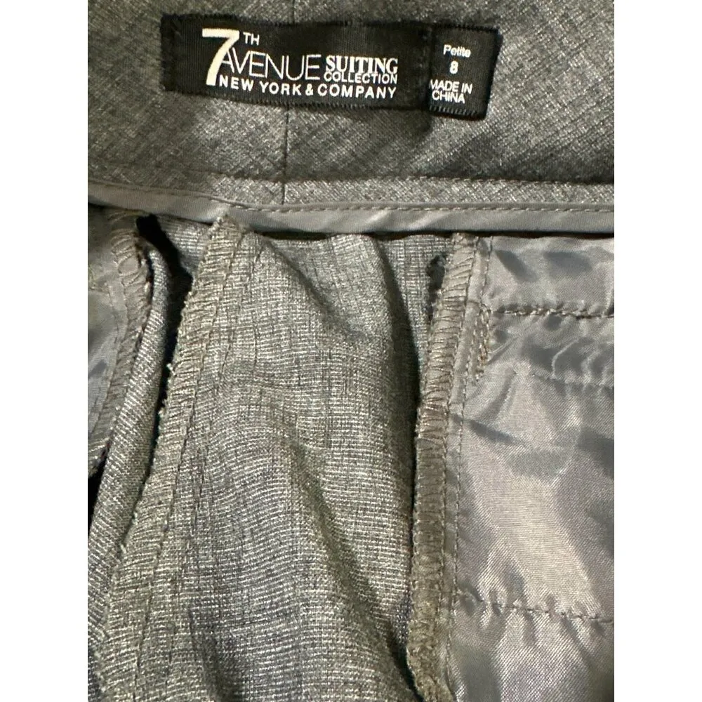 7th Avenue Suiting Collection SZ 8P Light Gray Work Trousers Tailored Straight L - Image 7