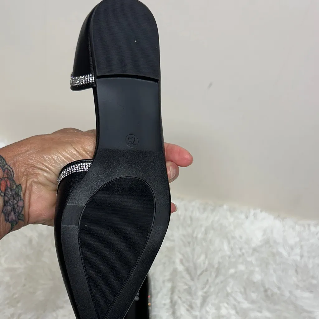 Apt. 9 Black Flats with Silver Bow Detail - Image 4