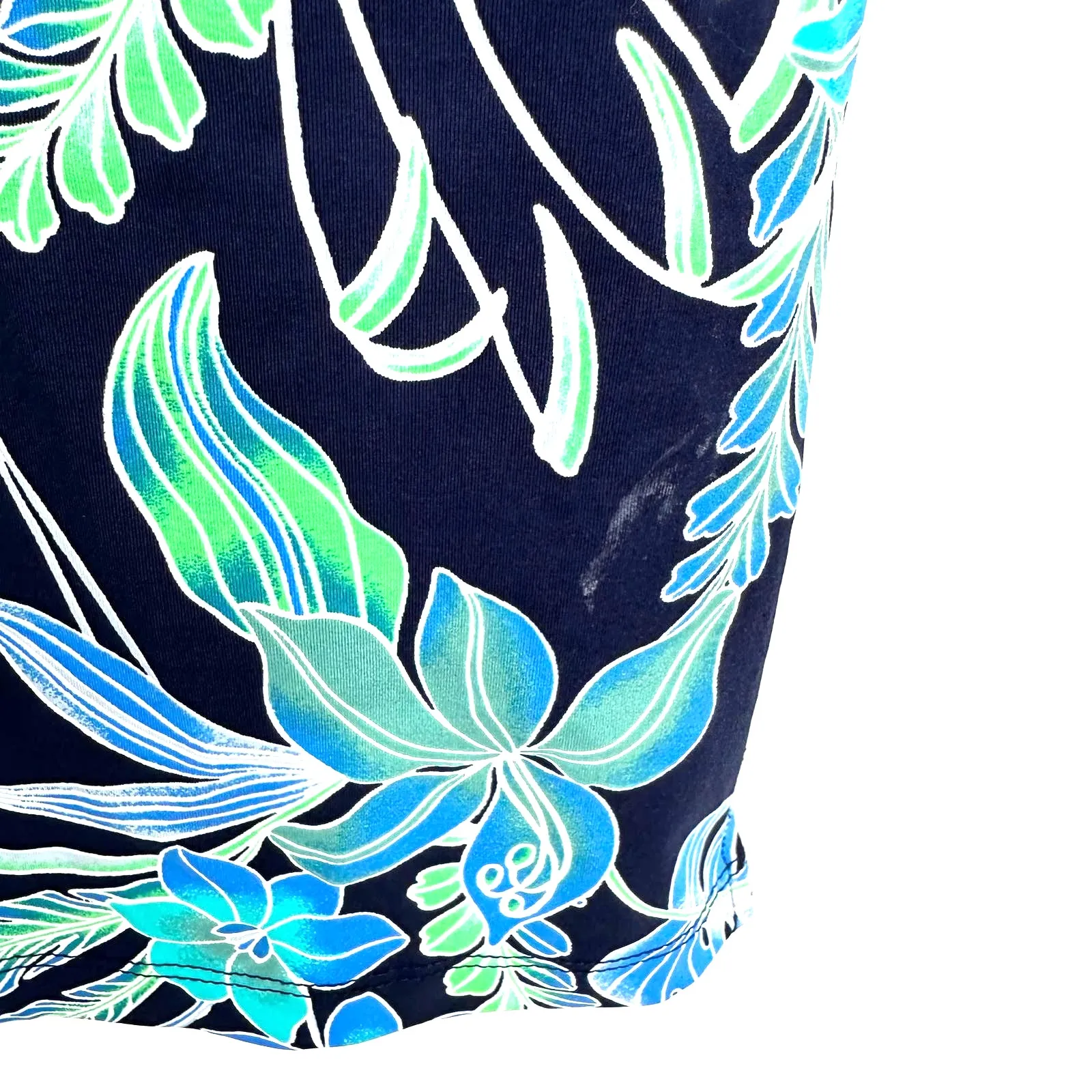 Lands' End size XL long sleeve floral print dress v neck knee length nylon blend - Image 4