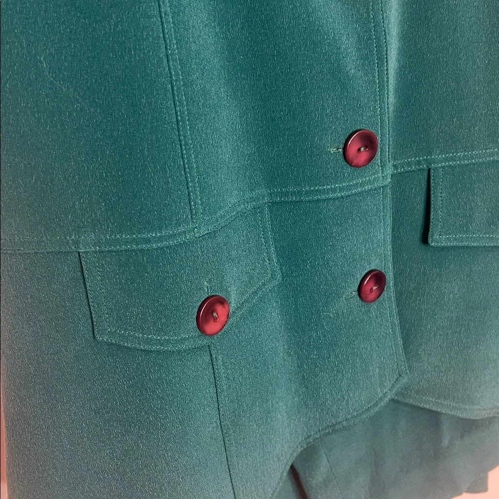 Spenser Jeremy 100% silk women’s suit, teal Green Size 14 - Image 6