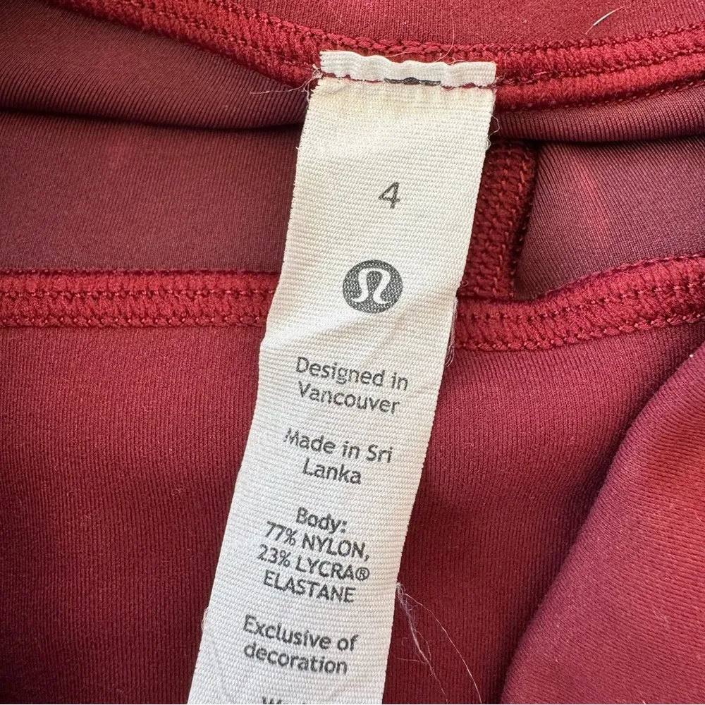 Lululemon Wunder Train High Rise Short 8" Sun Bleached Wash Red Merlot Size 4 - Image 7