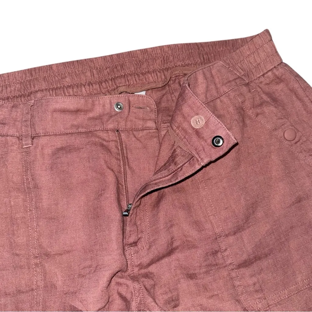 Athleta Cabo Retreat Linen Pants Womens 14 TALL Hearth Rose Relaxed Fit Wide Leg - Image 6