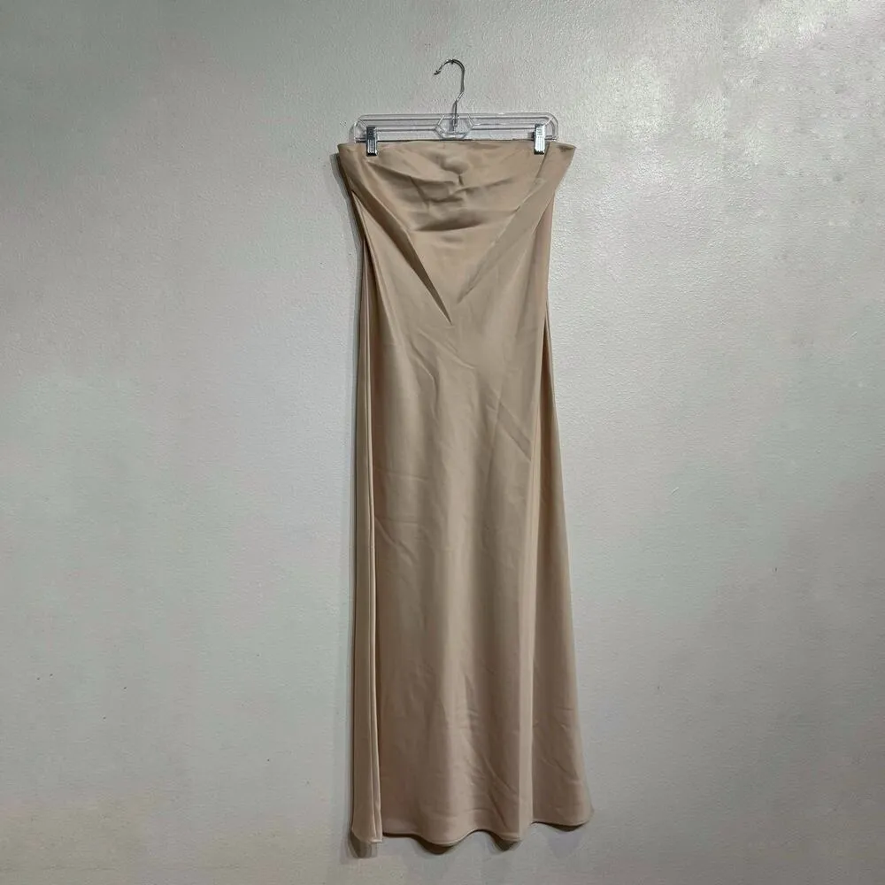 WAYF Champagne Strapless Maxi Dress Sz M - Image 2