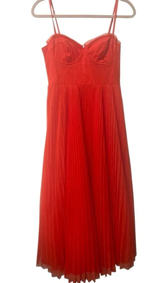 NWT Hutch Corset Pleated Maxi Dress Red Tulle Corset Size 4 - Image 5