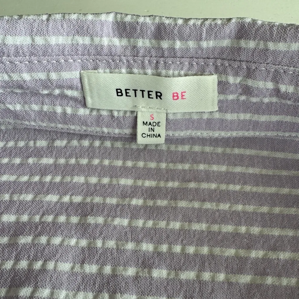 Better Be Purple and White Striped Oversized Button Down Shirt Size Small - Image 6