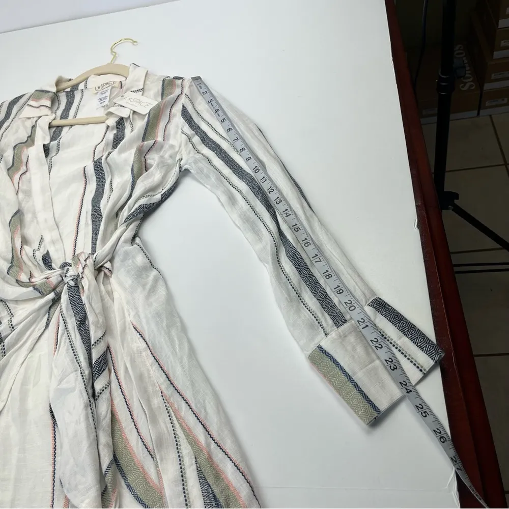 L*Space Daydream Tunic Swim Cover Womens Size XS Striped Viscose Long Sleeve NEW - Image 12