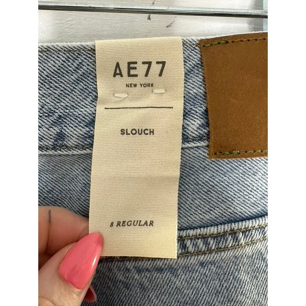 American Eagle Light Rinse Slouch Jeans Women's 8 Regular NEW $128 - Image 8