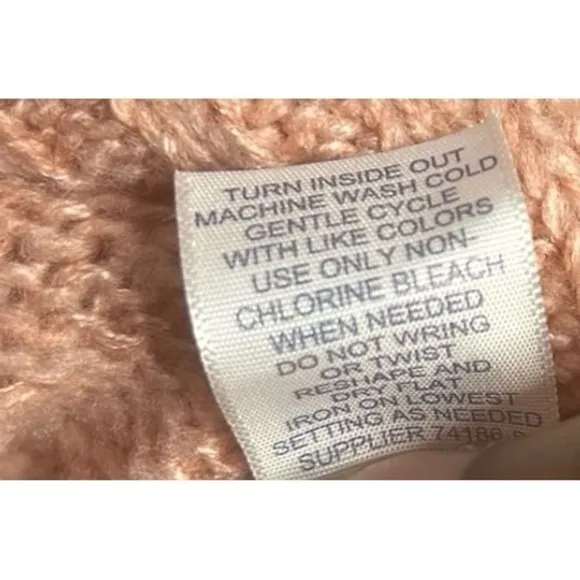 St.John's Bay Women's Tight Knit‎ Crochet Pink Sweater Sz Medium Grandmacore - Image 6