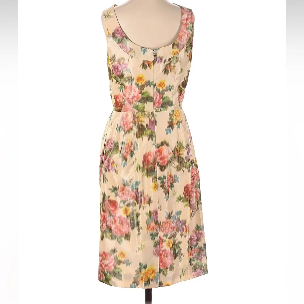 J. Crew Collection Cream & Pink Halter Neck Sheath Midi Dress Women’s Size XXS - Image 3