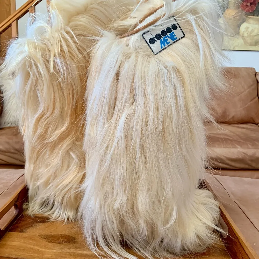 1960’s RARE Italian Goat Fur Hair Knee High Apres Winter Boots Size undefined - Image 3