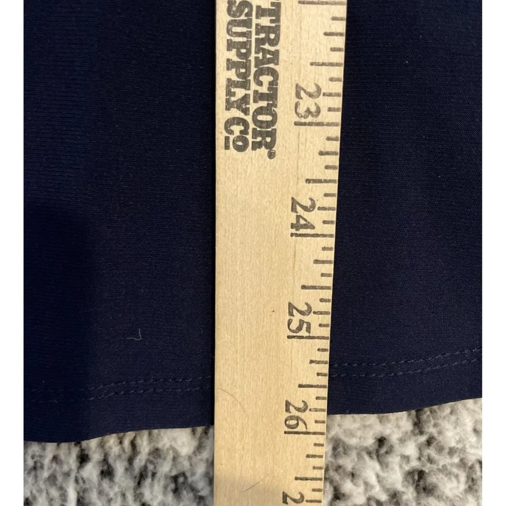 Adele‎ & May Top Blouse XL Navy Blue Rhinestone Neck Sheer Ruffle Sleeves NEW - Image 5