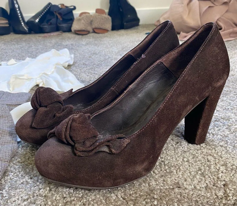 Brown suede platform heels Size 7 - Image 3