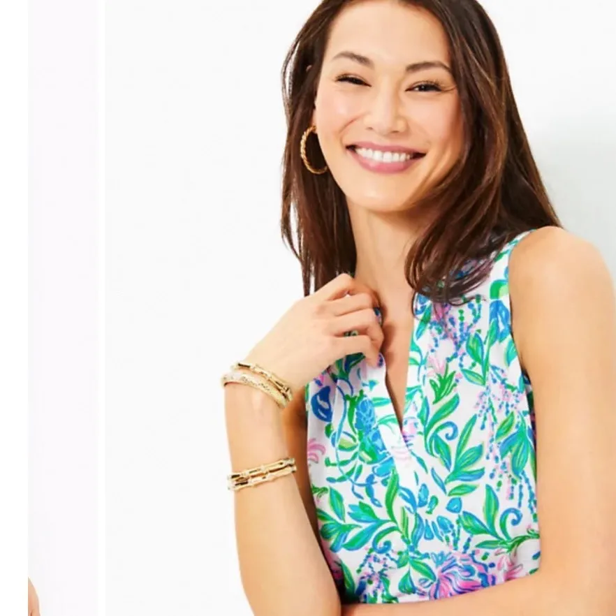 Lilly Pulitzer XS Dev Dress Resort White Just A Pinch Pima Cotton Coastal Preppy - Image 4