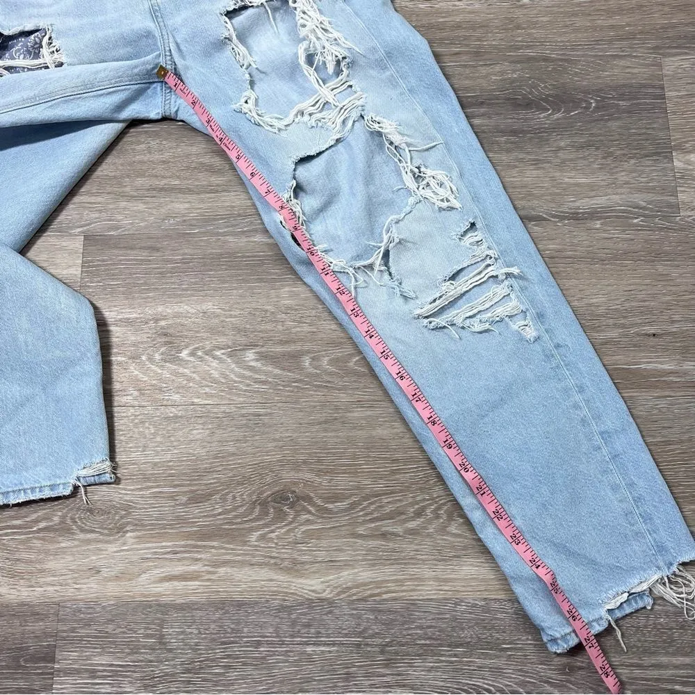 American Eagle  ultra distressed light wash mom jean‎ - Image 8