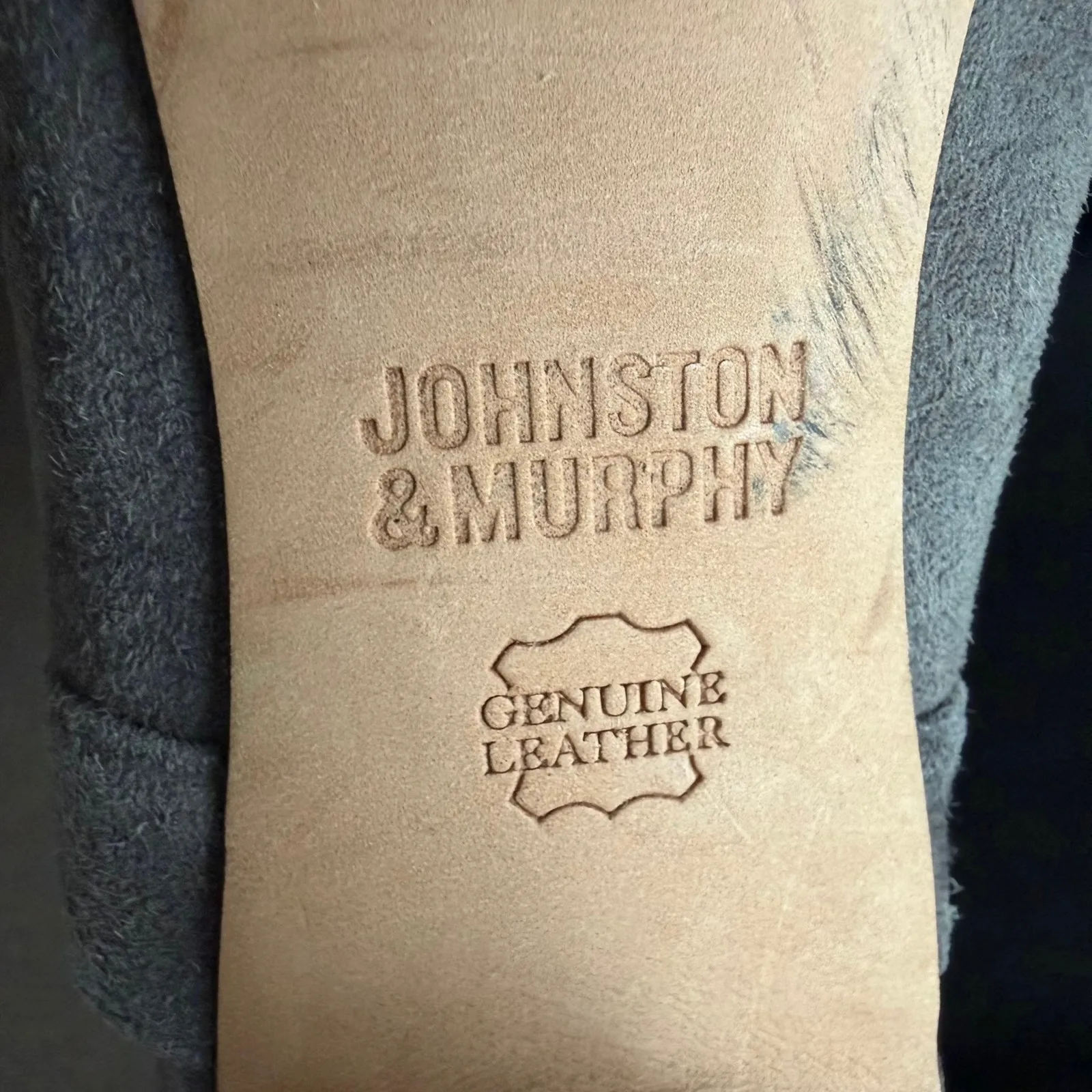 Johnston & Murphy Cassie Booties 9.5 Gray Kid Suede Open Peep Toe Slingback Heel - Image 15