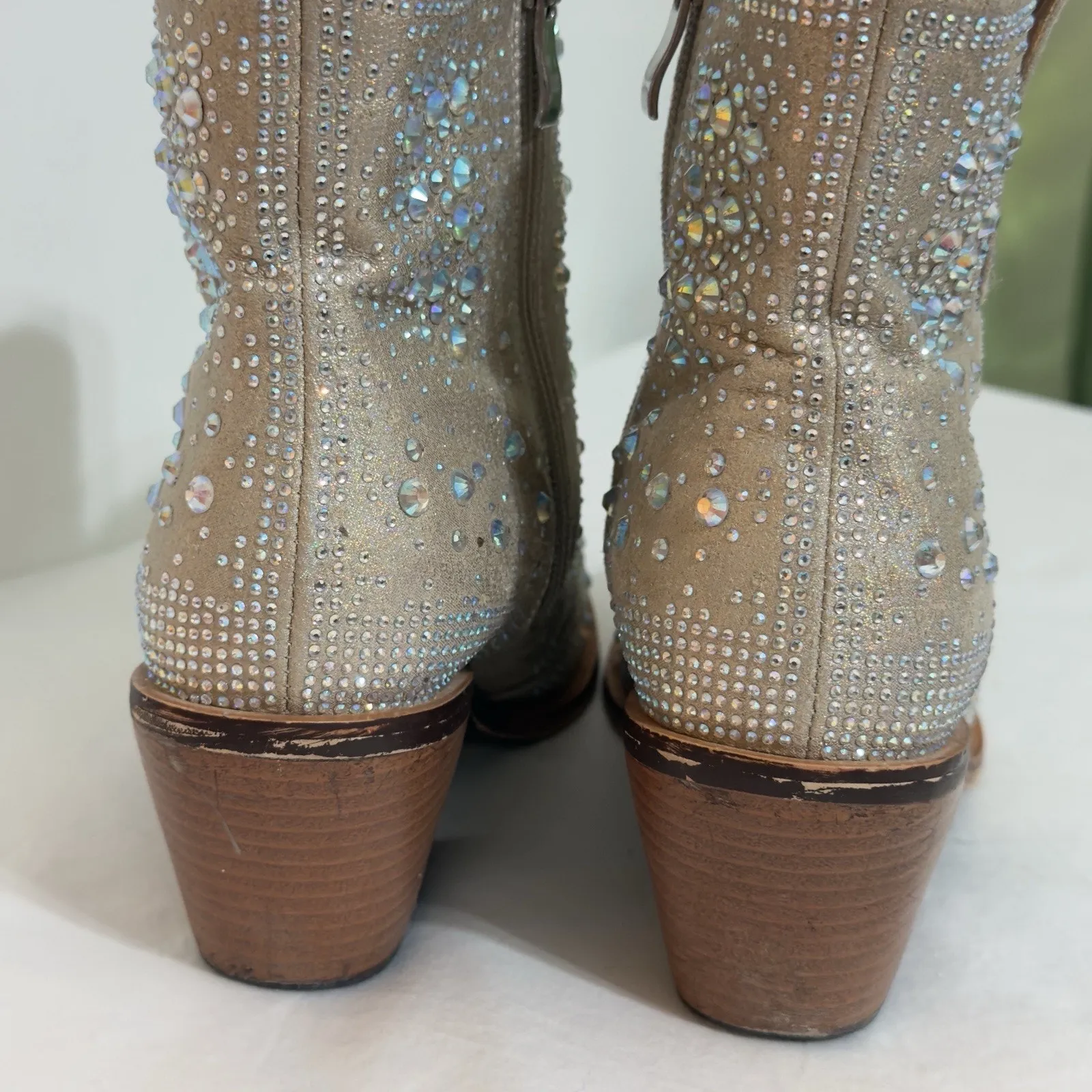 Isnow Women’s Ankle Boots Size 6 – Rhinestone Detail, Sparkly Fashion Silver - Image 10