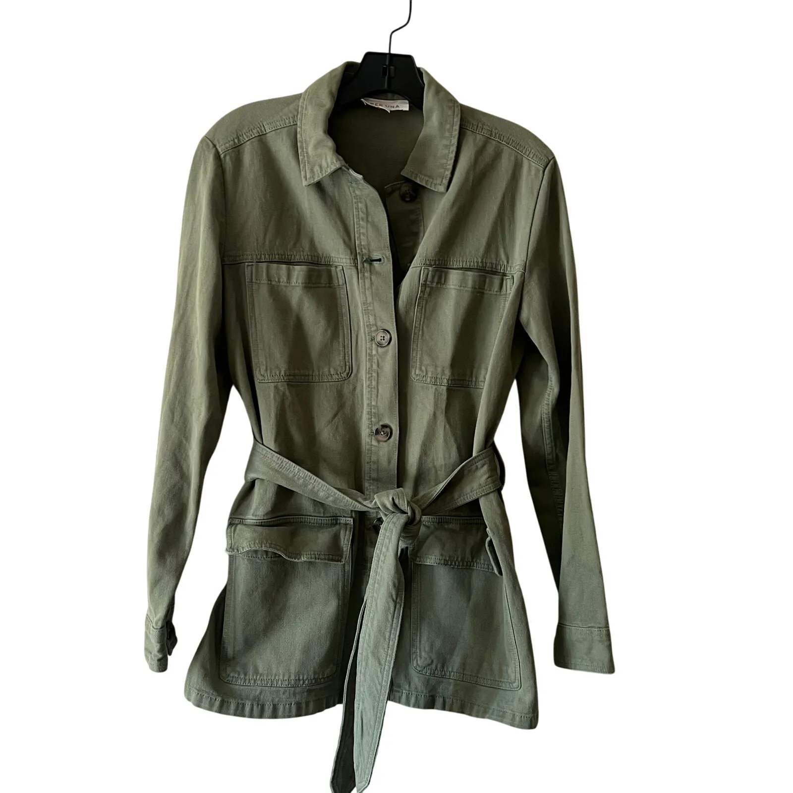 Per Una Military Jackets khaki green buttoned belted size 6 US DR - Image 5