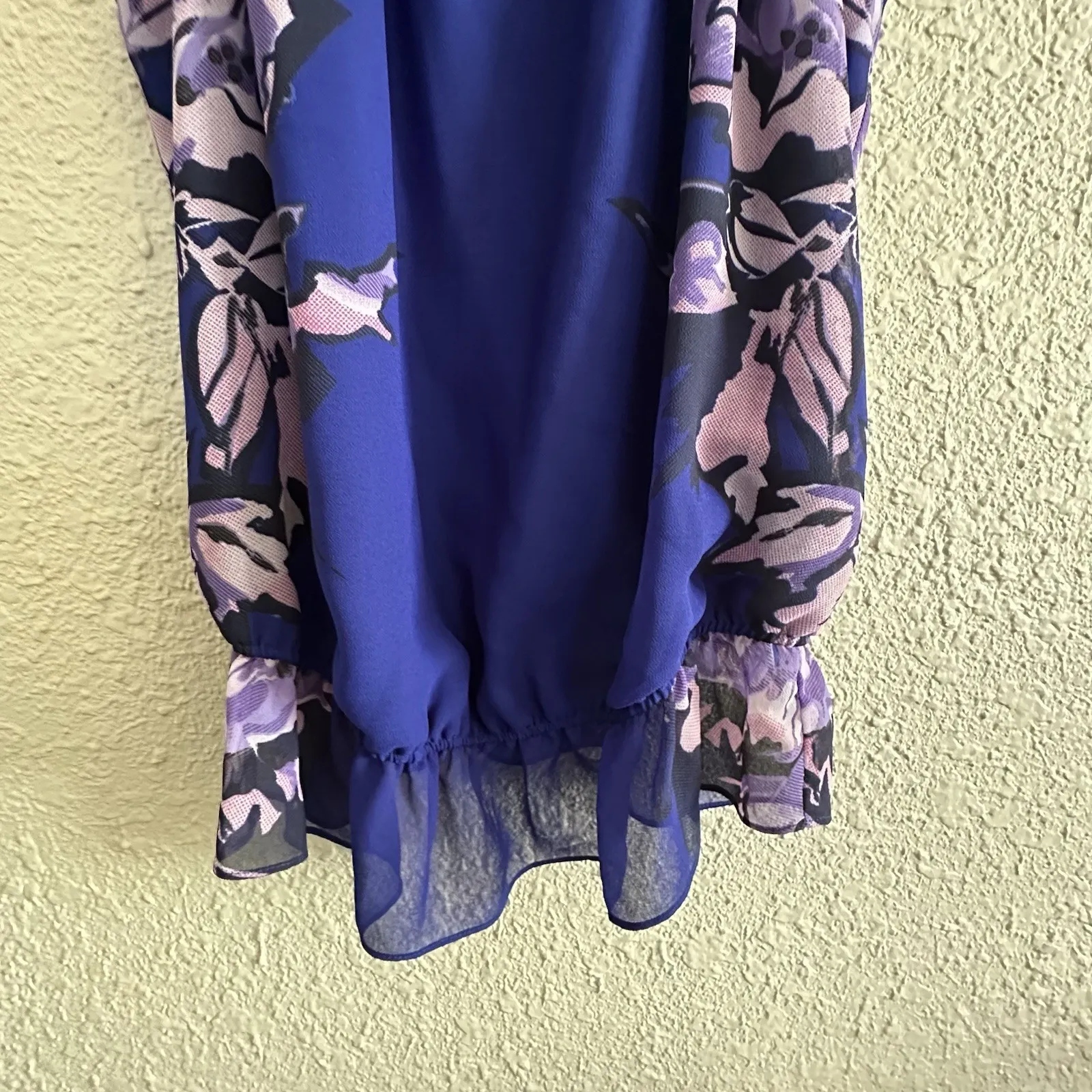 Vtg GUESS Y2K Blue Floral Silk Chiffon Cami‎ Royal Vampire Diaries Elena Gilbert - Image 4