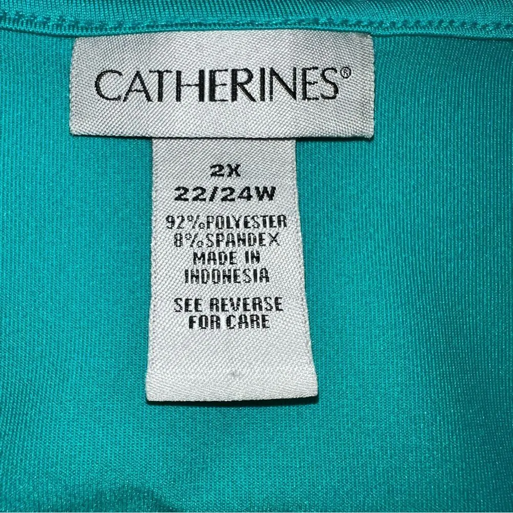 Catherines Turquoise Sleeveless Swing Tank Top w/Flared Waist - Image 8