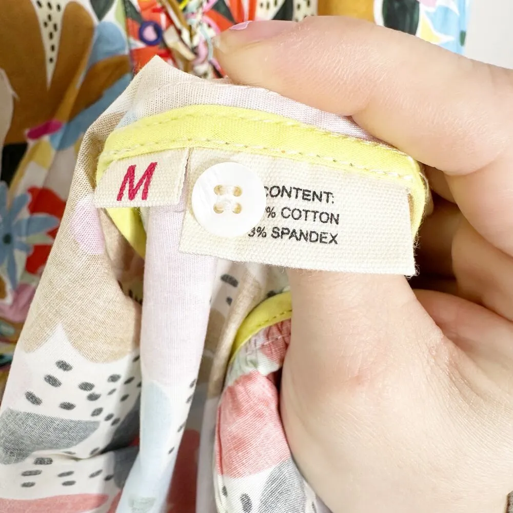 CELIA B Freya Dress Multi Floral Scalloped Edge Midi Shirt Dress Med NEW Pink - Image 7