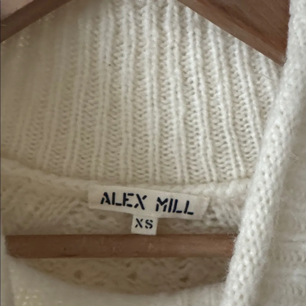 Alex Mill XS Camil Cream Cable Knit Turtleneck Sweater White - Image 6