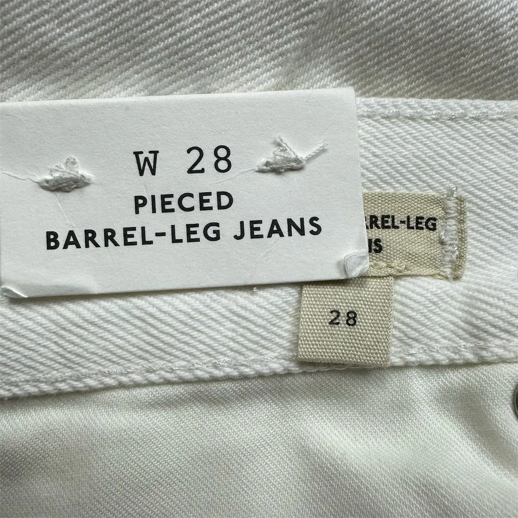 NWT Madewell Women's White Wide-Leg Barrel Denim Jeans Size 28 Summer Preppy - Image 8