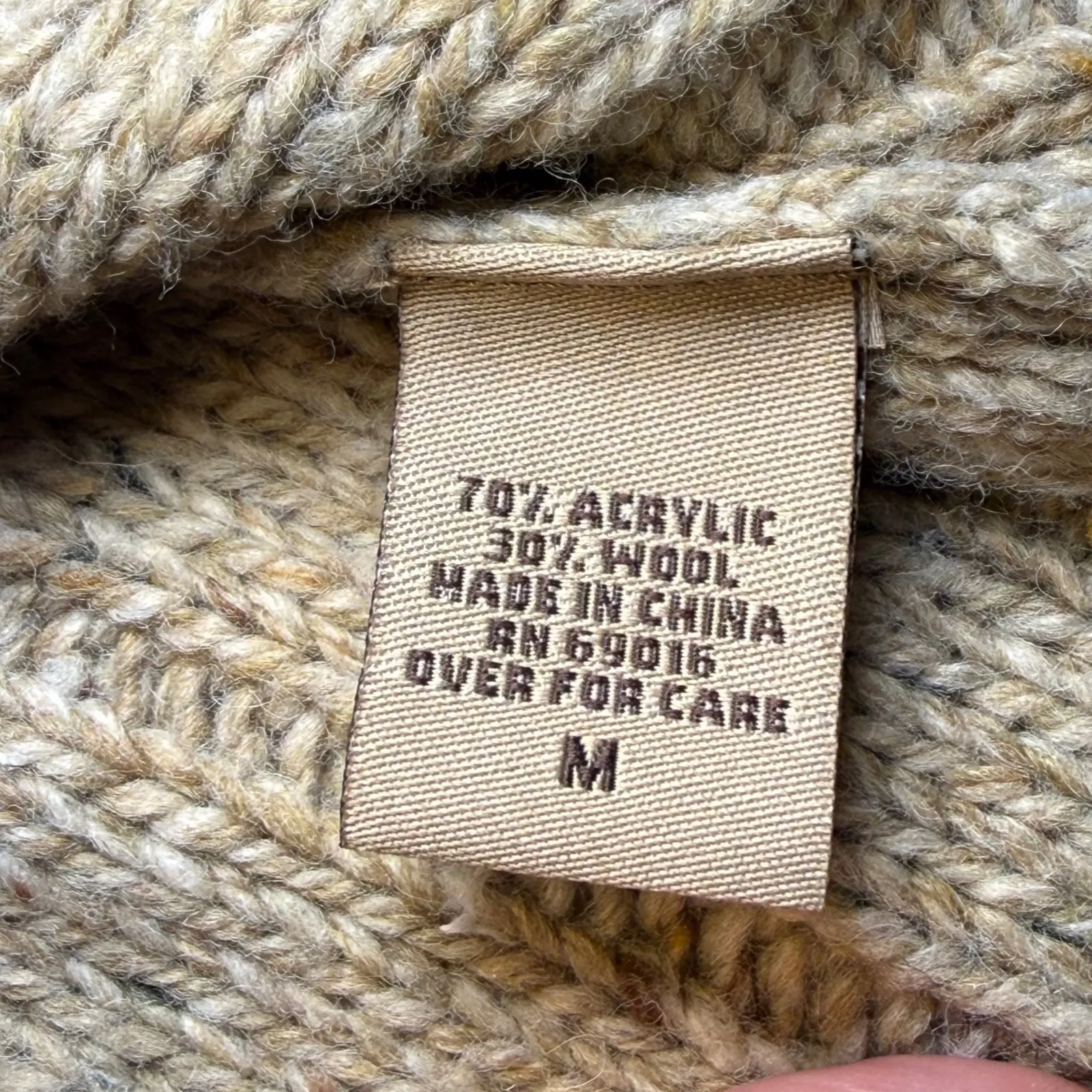 Knit Cardigan Sweater Beige Speckled Forest Fairy Grunge Boho Whimsy Sz M - Image 8