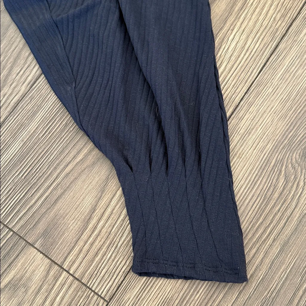 Free people harem drop crotch Black Ribbed Jogger Pants large - Image 6