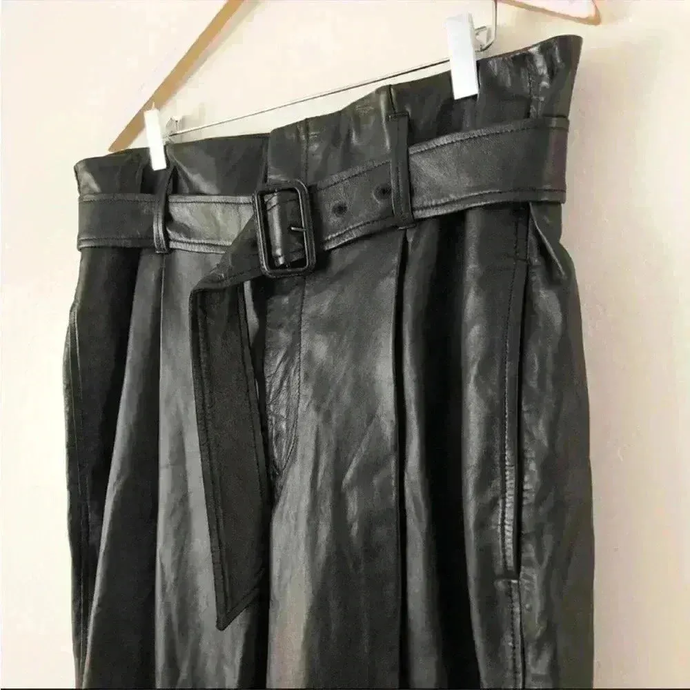 $998 NWT Polo Ralph Lauren High-rise Straight Leather Pants Sz 6 - Image 7
