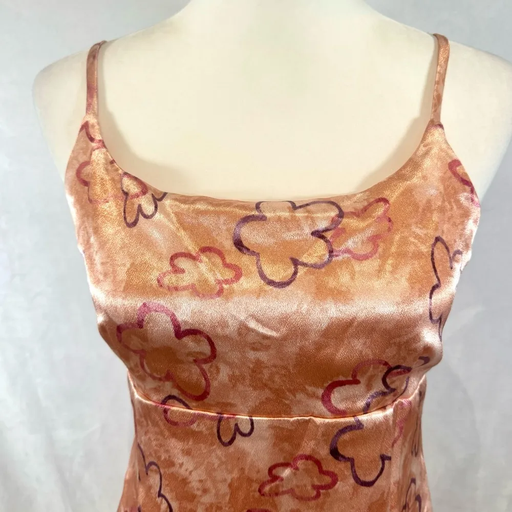pink groovy retro flower print dress size small - Image 4
