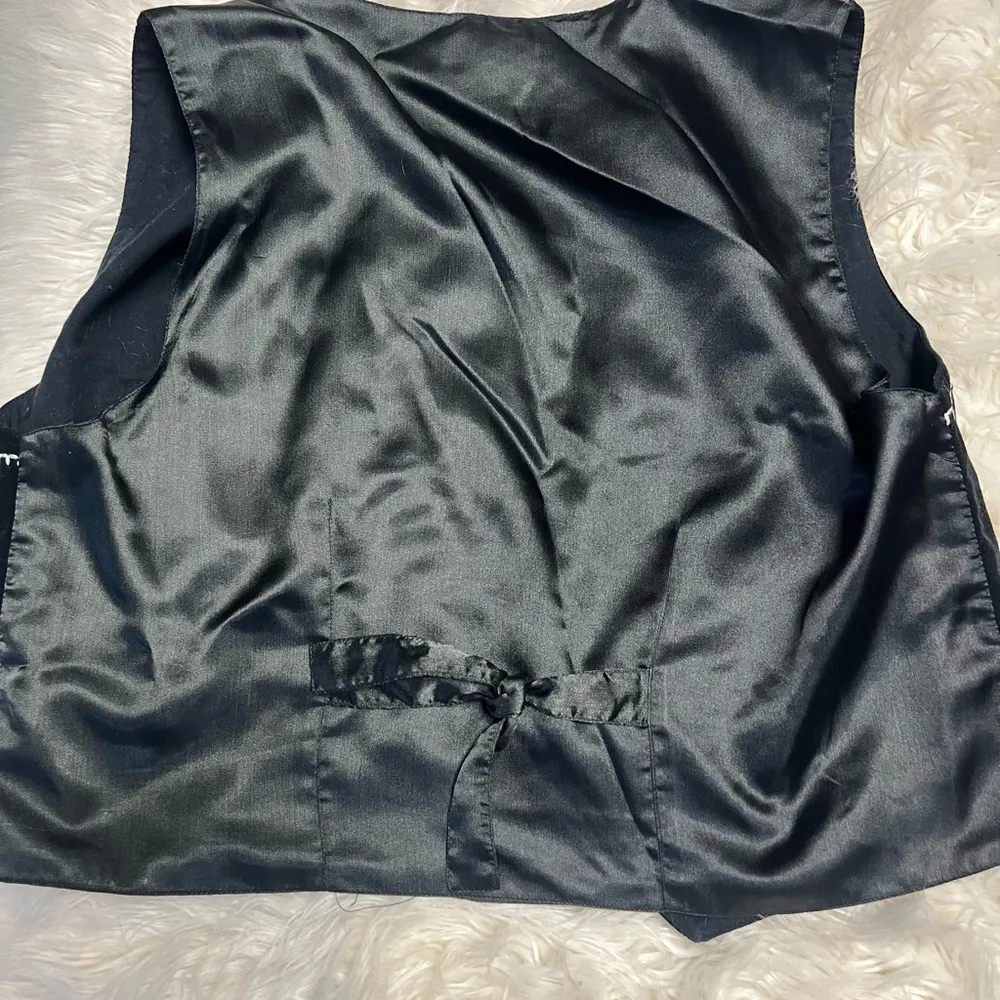 TanTrums Womens Vest Winter Snowman Snowflake Snow Embroidered Size L Black Size L - Image 6