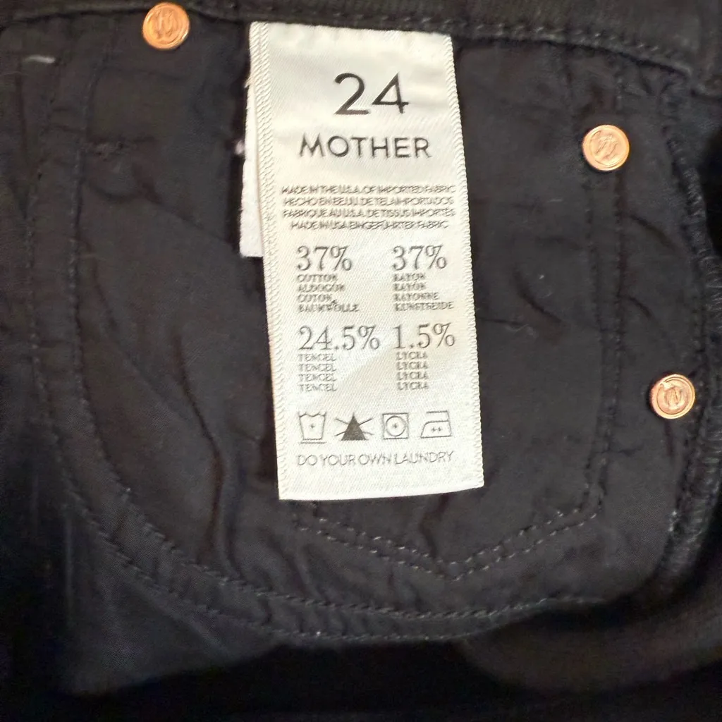 Mother The Looker Ankle Zip in the color A Model Spy Size24 Black Size 24 - Image 8