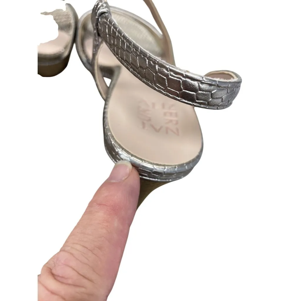 Naturalizer Abby Womans Silver diamond pattern Slingback heels Sz 9M SKU 9726 - Image 13